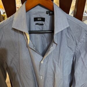 HugoBoss Womens Black and white checkered Dress Shirt slim fit